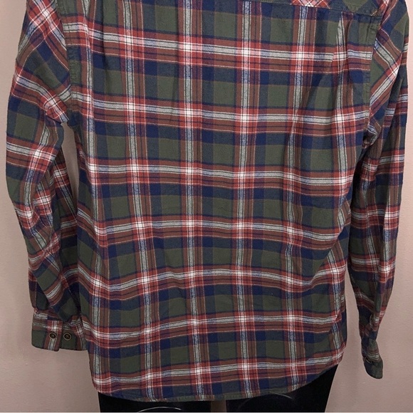 MEDIUM MENS WEATHERPROOF FLANNEL SHIRT RED GREEN BLUE COTTON - Picture 7 of 15